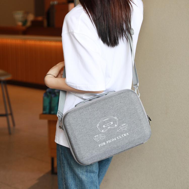 For PICO 4 Ultra BKANO P4U-001 VR Glasses Organizer Handheld Shoulder Bag(Gray) - VR Accessories by BKANO | Online Shopping UK | buy2fix