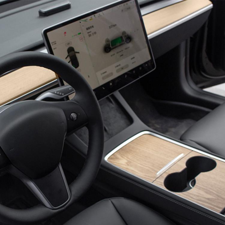 For Tesla 2024+ Model 3 Highland Center Console Panel Protection Sticker, Color: Vertical Wood Grain by buy2fix