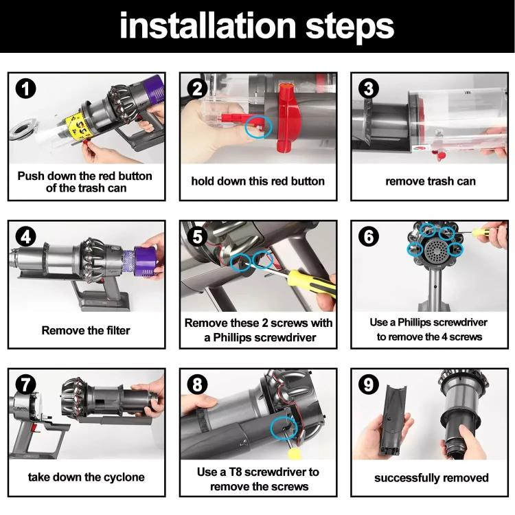 For Dyson V11 V10 V15 Cyclone Baffle Bin Runner Replacement Parts Long Version - For Dyson Accessories by buy2fix | Online Shopping UK | buy2fix