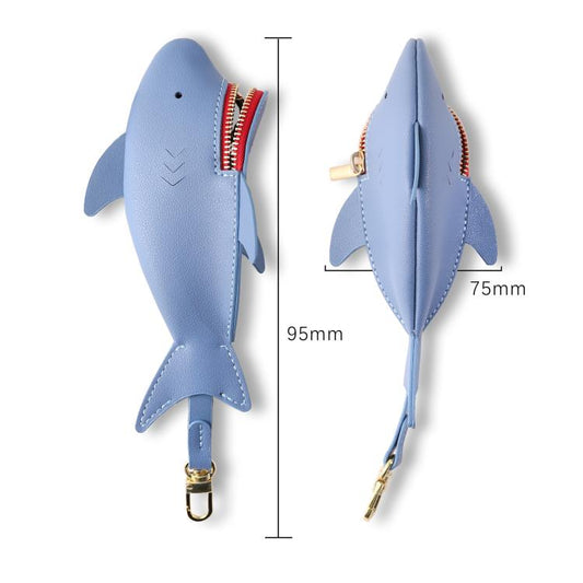Hallmo Universal Shark-Shaped Key Protective Cover Multifunctional Car Key Storage Bag, Color: Light Blue by Hallmo