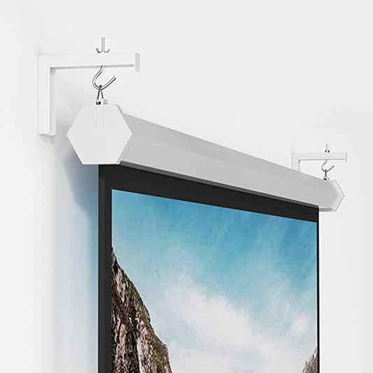 Universal Projector Screen Ceiling Mount Wall Hanger L-shaped Adjustable Bracket(White) - Accessories & Parts by buy2fix | Online Shopping UK | buy2fix