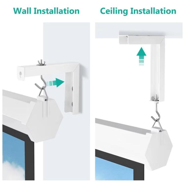 Universal Projector Screen Ceiling Mount Wall Hanger L-shaped Adjustable Bracket(White) - Accessories & Parts by buy2fix | Online Shopping UK | buy2fix
