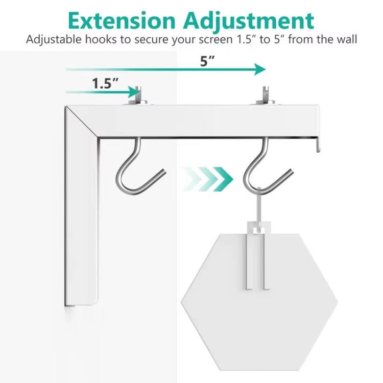 Universal Projector Screen Ceiling Mount Wall Hanger L-shaped Adjustable Bracket(White) - Accessories & Parts by buy2fix | Online Shopping UK | buy2fix