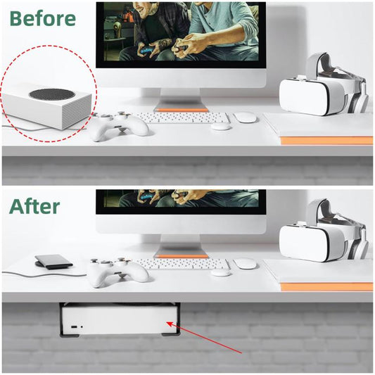 For Xbox One S / X, Xbox 360 Under Desk Storage Stand Rack(Black) - Holder by buy2fix | Online Shopping UK | buy2fix