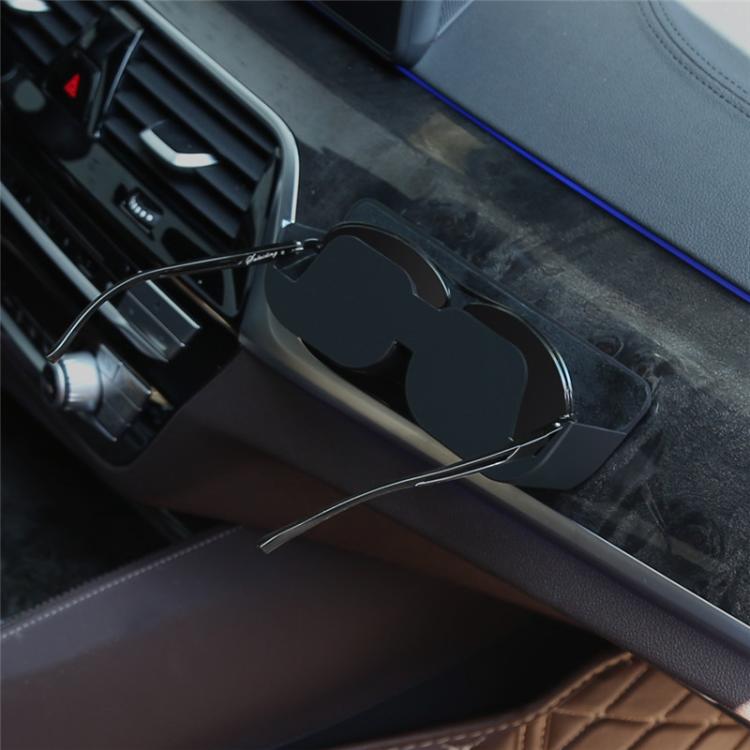 Adhesive Car Glasses Case Car Dashboard Card Storage Rack(Black) by buy2fix