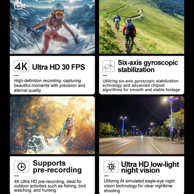 SOOCOO SAW1 Pro With 32G Memory Card 4K HD Anti-Shake Waterproof Motorcycle Riding Recorder Chest Head Mounted Diving Thumb Camera - Video Cameras by SOOCOO | Online Shopping UK | buy2fix