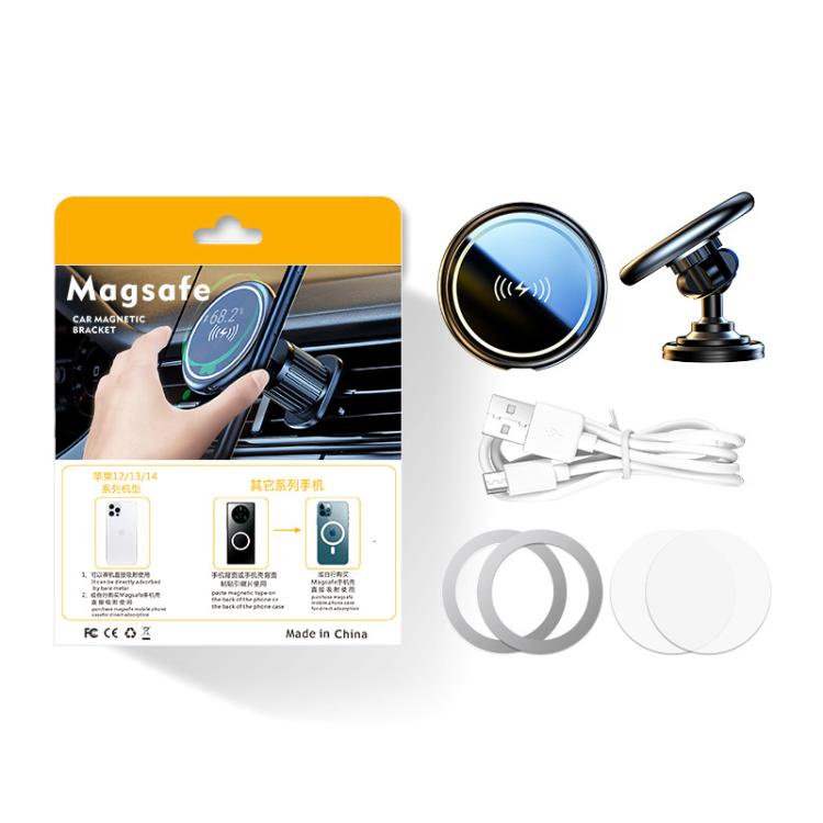 15W Car Magnetic Wireless Charging Phone Holder Alloy Base, Spec: Air Outlet Black - Wireless Charger Holders by buy2fix | Online Shopping UK | buy2fix