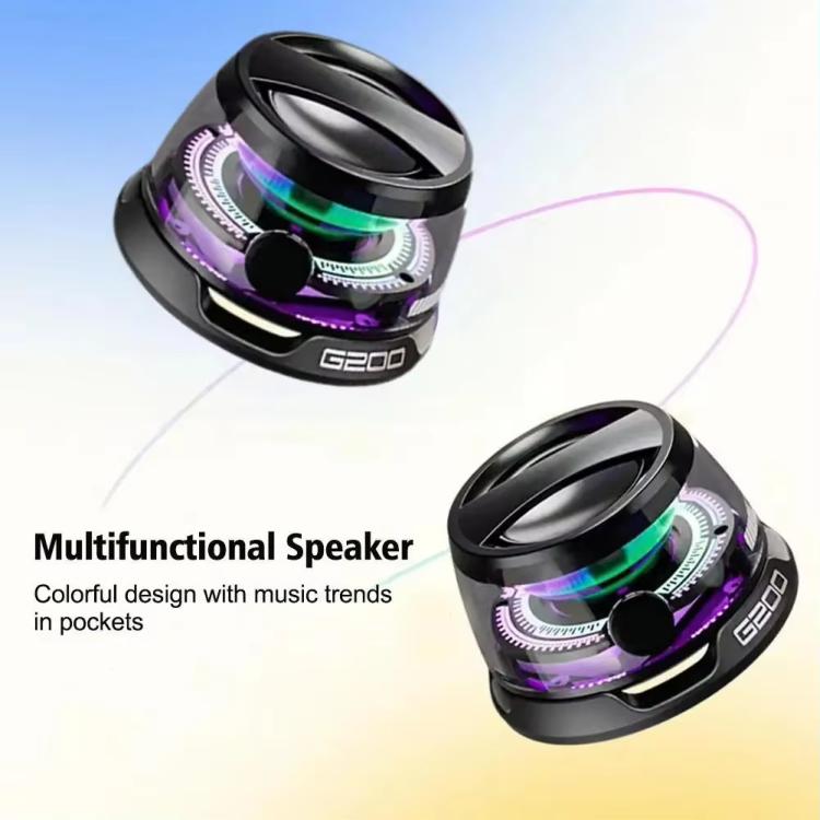 G200 Magnetic Bluetooth TWS Mini Speaker Subwoofer With Colorful Atmosphere Light(Black) - Mini Speaker by buy2fix | Online Shopping UK | buy2fix