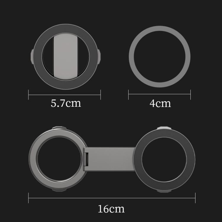 Foldable Double-sided Magnetic Phone Holder Gym Car Universal Stand, Spec: Mirror Type Black - Desktop Holder by buy2fix | Online Shopping UK | buy2fix