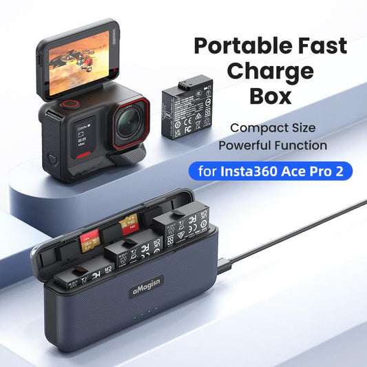 For Insta360 Ace Pro 2 Battery aMagisn Fast Charging Box Charger Storage Compartment - Others by aMagisn | Online Shopping UK | buy2fix