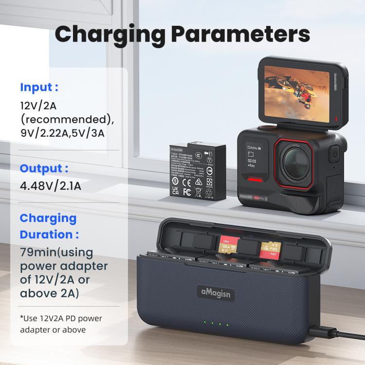 For Insta360 Ace Pro 2 Battery aMagisn Fast Charging Box Charger Storage Compartment - Others by aMagisn | Online Shopping UK | buy2fix