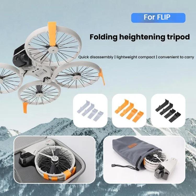 For DJI Flip CQT 4 In 1 Drone Folding Booster Stand Scratch and Wear Resistant Landing Protective Bracket(Gray) - Other by CQT | Online Shopping UK | buy2fix