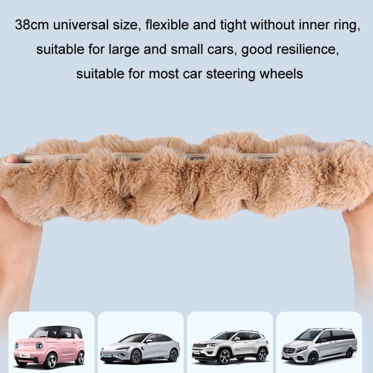 38cm Plush Soft Warm Car Steering Wheel Cover Without Inner Ring(Black) - Steering Wheel Accessories by buy2fix | Online Shopping UK | buy2fix