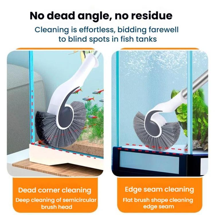 125cm Fish Tank Brush Long Handle Cleaning Algae Removal Tool Inner Wall Cleaning Fish Tank Brush - Cleaning Tools by buy2fix | Online Shopping UK | buy2fix