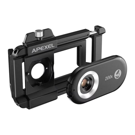 APEXEL APL-MS200 200x Portable Microscope Cell Phone Lens With LED/ UV Lights Built-in CPL Filter - Telescope & Microscope by APEXEL | Online Shopping UK | buy2fix