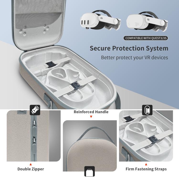 For Meta Quest 3S / 3 VR Headset JYS Storage Bag Handbag(Black) - VR Accessories by JYS | Online Shopping UK | buy2fix