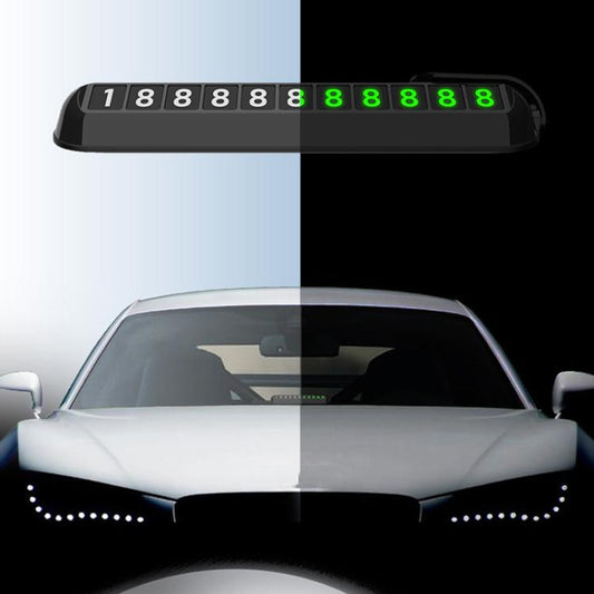 Car Temporary Parking License Plate Luminous Hidden Parking Phone Number Plate(Black) - Parking Card by buy2fix | Online Shopping UK | buy2fix
