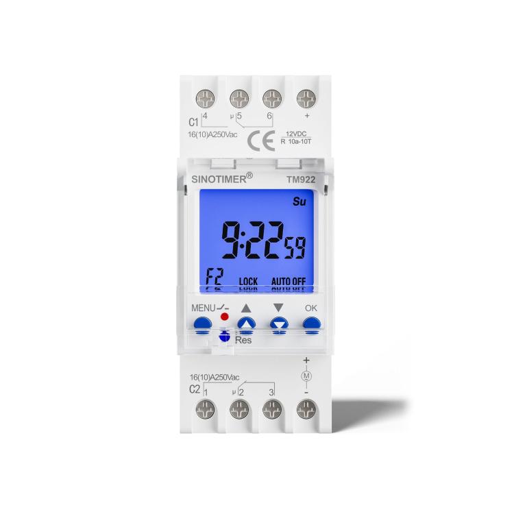 SINOTIMER TM922-4 12V 16A 2-Way Dual-Channel Second Control 7-Day Timing Switch Module DIN Mounted Timer - Switch by SINOTIMER | Online Shopping UK | buy2fix
