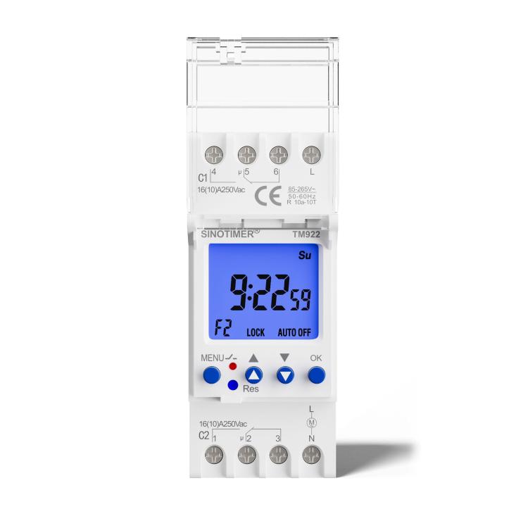 SINOTIMER TM922-4 12V 16A 2-Way Dual-Channel Second Control 7-Day Timing Switch Module DIN Mounted Timer - Switch by SINOTIMER | Online Shopping UK | buy2fix