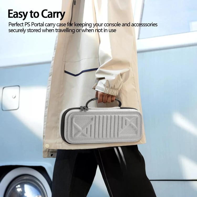 For PlayStation Portal Game Console EVA Storage Bag Portable Handbag(Light Gray) - Bags by buy2fix | Online Shopping UK | buy2fix