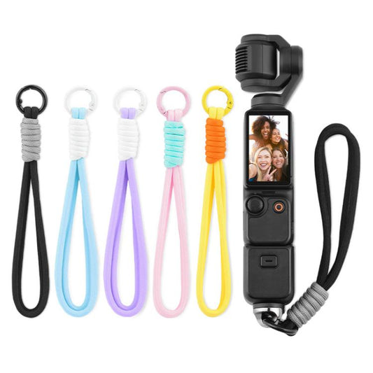 BRDRC Sports Camera Hand Lanyard With 1/4 inch Screw Loss Prevention Lanyard Wrist Strap Accessories(Light Pink Rope Blue Knot) - Camera Strap by BRDRC | Online Shopping UK | buy2fix
