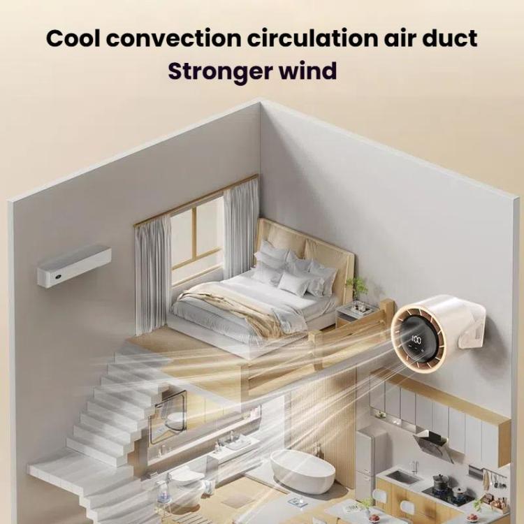 100-Gear High-Speed Circulating Fan Rechargeable Desktop Digital Display Turbo Wall-Mounted Fan, Style: Gray - Electric Fans by buy2fix | Online Shopping UK | buy2fix