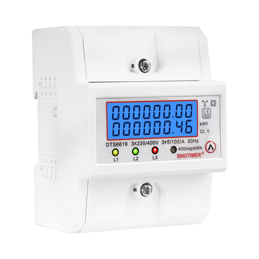 SINOTIMER DTS6619-046 100A 380V AC 3-phase 4 Wire Energy Meter Temporary Power Can Be Reset Din Rail Mounted - Energy Saving Timer Socket by SINOTIMER | Online Shopping UK | buy2fix