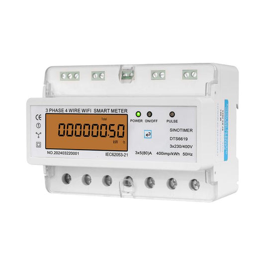 SINOTIMER DTS6619-050 80A With Switch 3-phase Tuya WiFi Energy Meter AC 380V - Energy Saving Timer Socket by SINOTIMER | Online Shopping UK | buy2fix