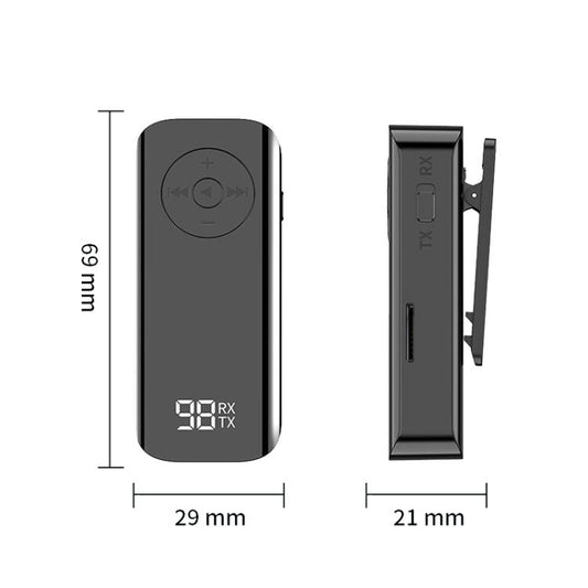 MX-M06 Clip-on Bluetooth 5.3 Audio Receiver and Transmitter Computer Audio Car Adapter - Audio Receiver Transmitter by buy2fix | Online Shopping UK | buy2fix