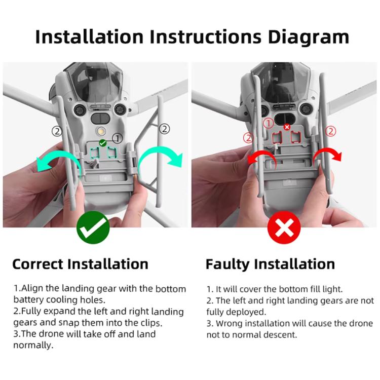 For DJI Mini 4 Pro BRDRC Booster Landing Gear Folding Strap Kickstand(Orange) - Mount & Holder by BRDRC | Online Shopping UK | buy2fix