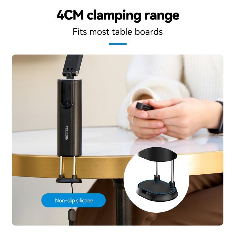 TELESIN P1-HSS-02 Magnet Version Remote Control Travel Photo Cell Phone Holder Desktop Fixed Lazy Magnetic Holder - Desktop Holder by TELESIN | Online Shopping UK | buy2fix