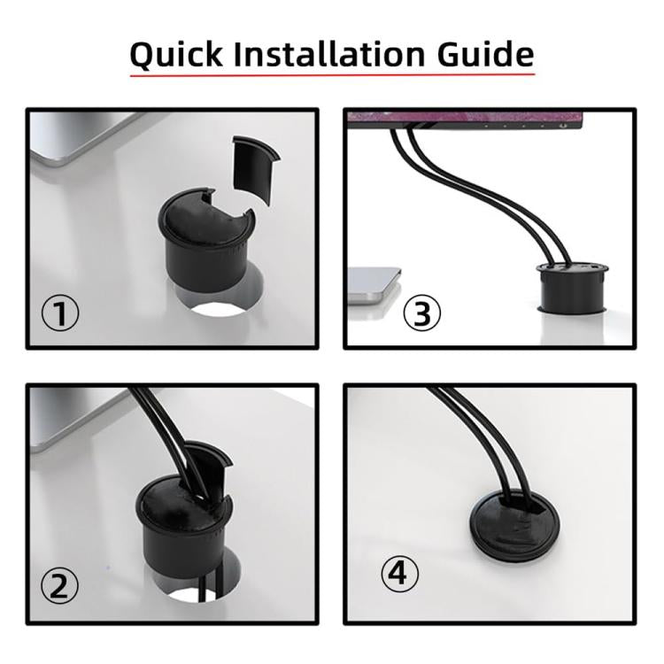 3xUSB3.0+3.5mm Desk Grommet Splitter HUB Dock Station, Cable Length 1.2m - USB 3.0 HUB by buy2fix | Online Shopping UK | buy2fix