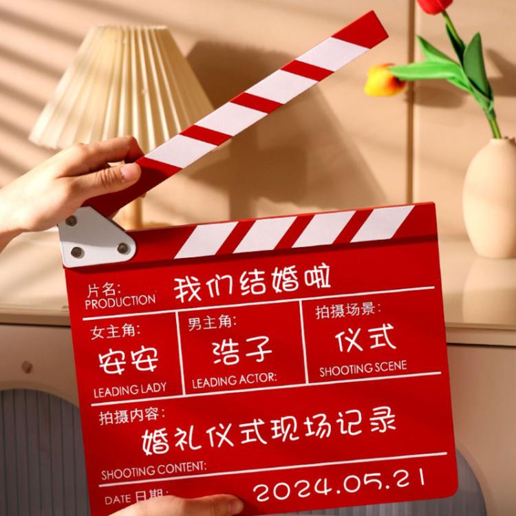 Wooden Director Board Shooting Video Movie City Scene Record Board Photography Props, Style: With Chinese Small Black - Wooden Props by buy2fix | Online Shopping UK | buy2fix