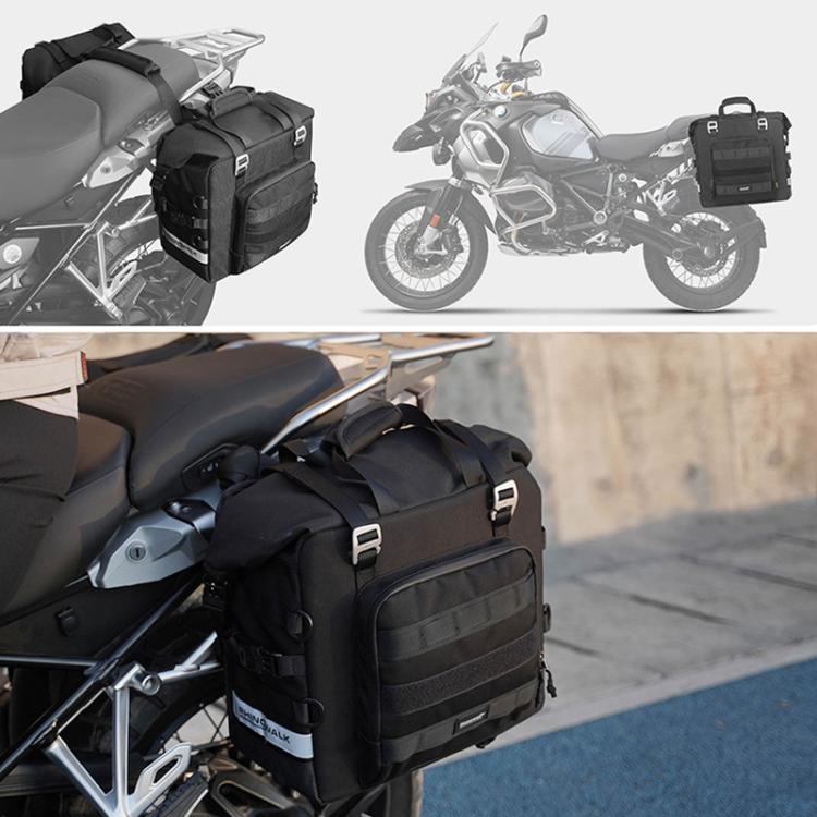 Rhinowalk MTR2050 25L-32L Expandable Large Capacity Quick-release Motorcycle Side Bag(Black) - Bags & Luggages by Rhinowalk | Online Shopping UK | buy2fix