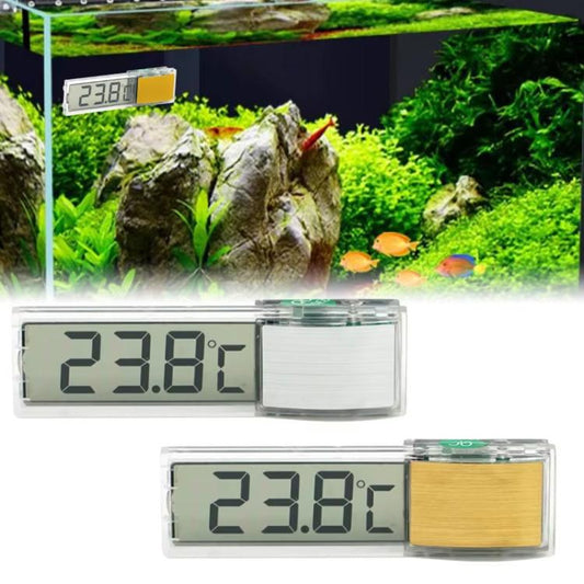 LK-50 Digital Wireless Aquarium Thermometer External LCD Transparent Electronic Water Temperature Meter(Gold) - Thermometer by buy2fix | Online Shopping UK | buy2fix
