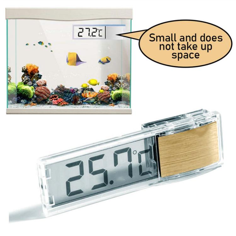 LK-50 Digital Wireless Aquarium Thermometer External LCD Transparent Electronic Water Temperature Meter(Gold) - Thermometer by buy2fix | Online Shopping UK | buy2fix
