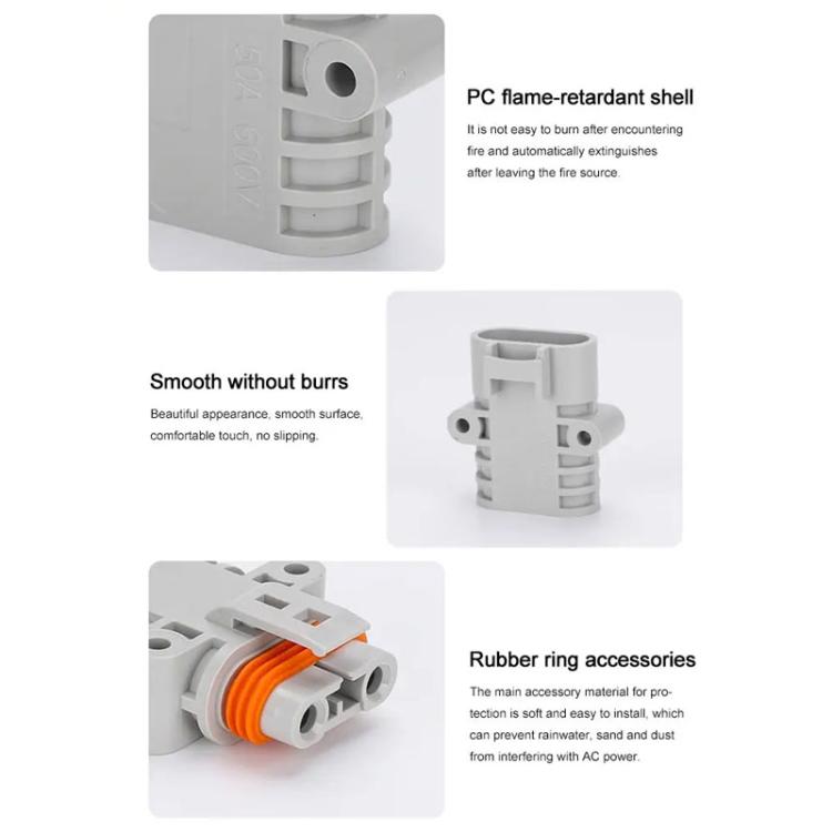 Anderson 50A 12V/24V Air Conditioner Waterproof Plugs Automotive Power Cord Connector(Female Connector) - Booster Cable & Clip by buy2fix | Online Shopping UK | buy2fix