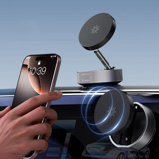 T20 Magnetic Car Phone Holder Car Center Console Navigation Portable Folding Stand(Black) - Universal Car Holders by buy2fix | Online Shopping UK | buy2fix