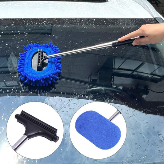 Retractable Windshield Cleaning Brush Scrubbing And Defogging 3 In 1 Car Wash Kit(Blue) - Car washing supplies by buy2fix | Online Shopping UK | buy2fix