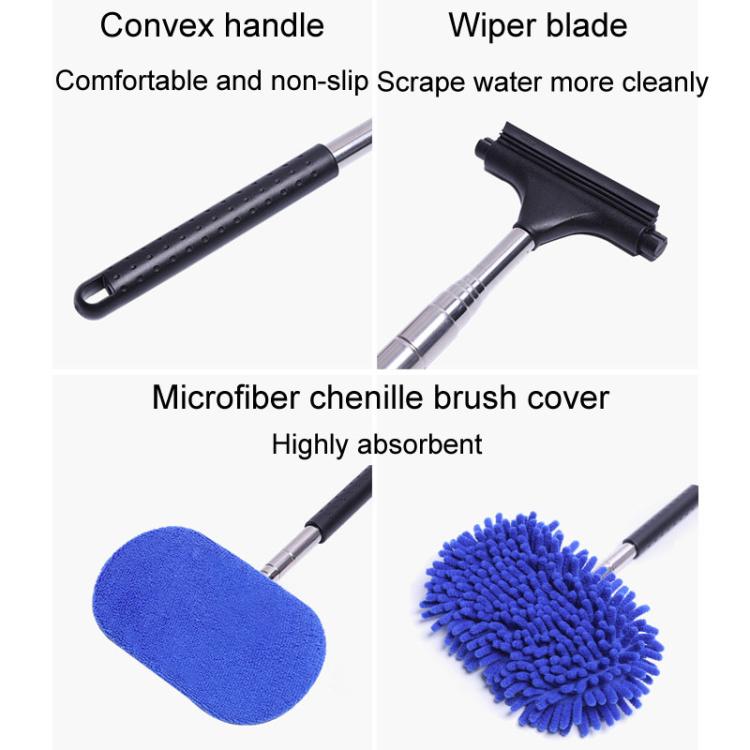 Retractable Windshield Cleaning Brush Scrubbing And Defogging 3 In 1 Car Wash Kit(Blue) - Car washing supplies by buy2fix | Online Shopping UK | buy2fix