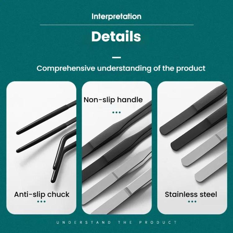 Pet Feeding Tweezers Reptile Pets Feeding Clip Aquascape Tool, Style: Black Straight Head - Feeders by buy2fix | Online Shopping UK | buy2fix