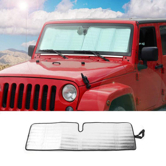 51.9 x 16.1inch For Jeep 2007-2017 Wrangler JK Car Front Windshield Sunshade(Black+Silver) - Window Foils & Solar Protection by buy2fix | Online Shopping UK | buy2fix
