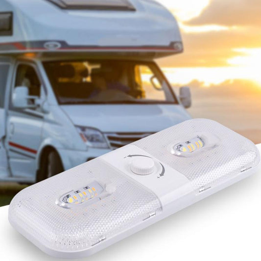12-24V RV Light 120 LEDs 3-Color Temperature Rotary Button Dimming Roof Light FC01 - Dome Lights by buy2fix | Online Shopping UK | buy2fix