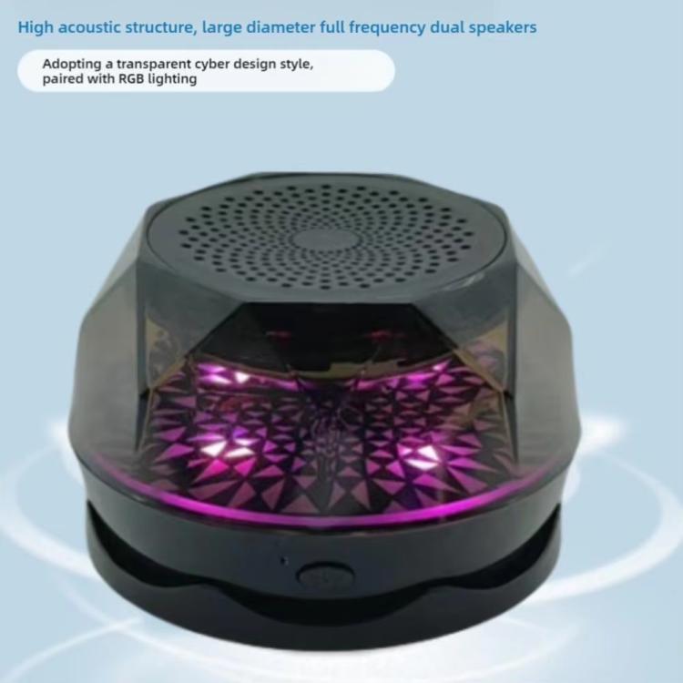 Mini Portable Wireless Magnetic RGB Atmosphere Light Bluetooth Speaker(Black) - Mini Speaker by buy2fix | Online Shopping UK | buy2fix