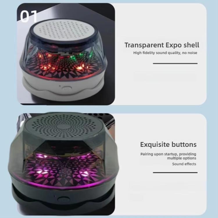 Mini Portable Wireless Magnetic RGB Atmosphere Light Bluetooth Speaker(Black) - Mini Speaker by buy2fix | Online Shopping UK | buy2fix