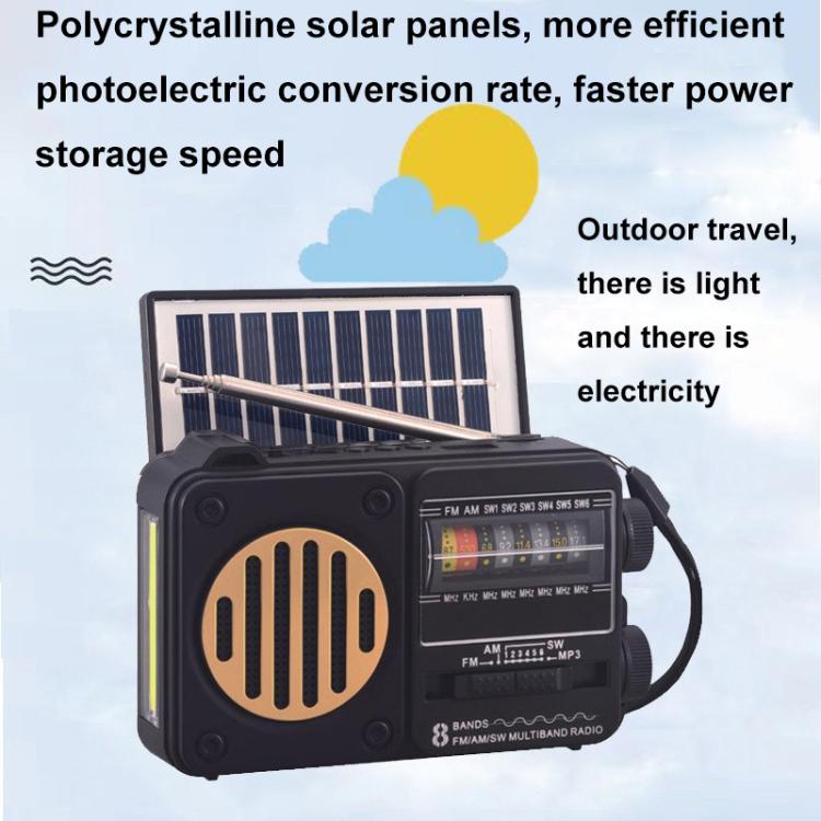 322BTS Solar Multi-band Antenna FM Radio Portable Flashlight Bluetooth Speaker(Random Color Delivery) - Radio Player by buy2fix | Online Shopping UK | buy2fix