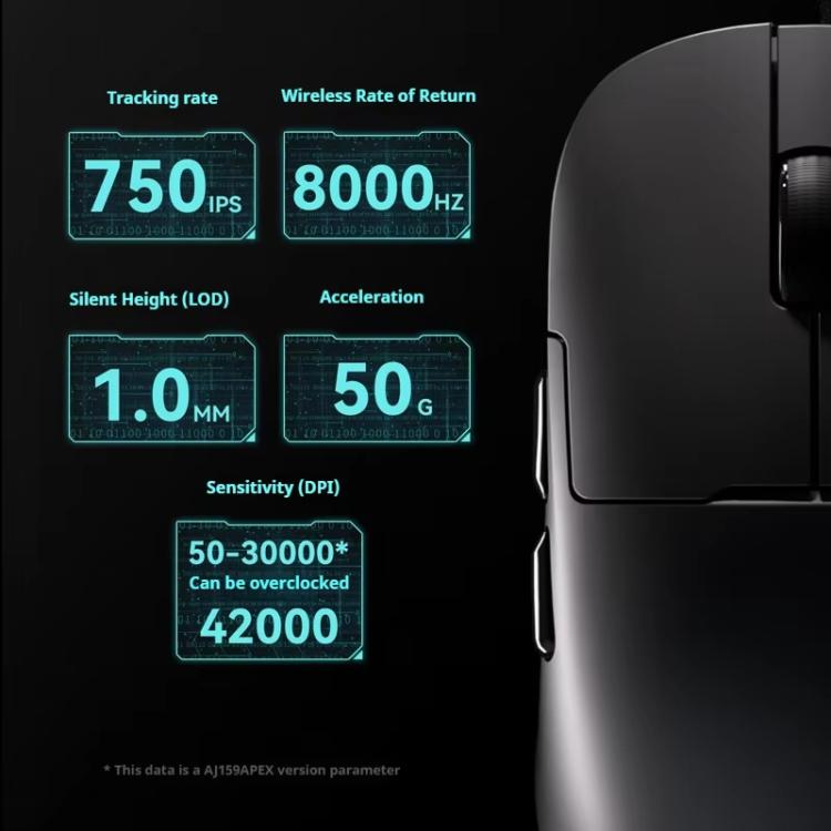 Ajazz AJ159 APEX Gaming Mouse PAW3395 Wireless Tri-Mode Lightweight With Charging Dock Mouse(Blue) - Wireless Mice by Ajazz | Online Shopping UK | buy2fix