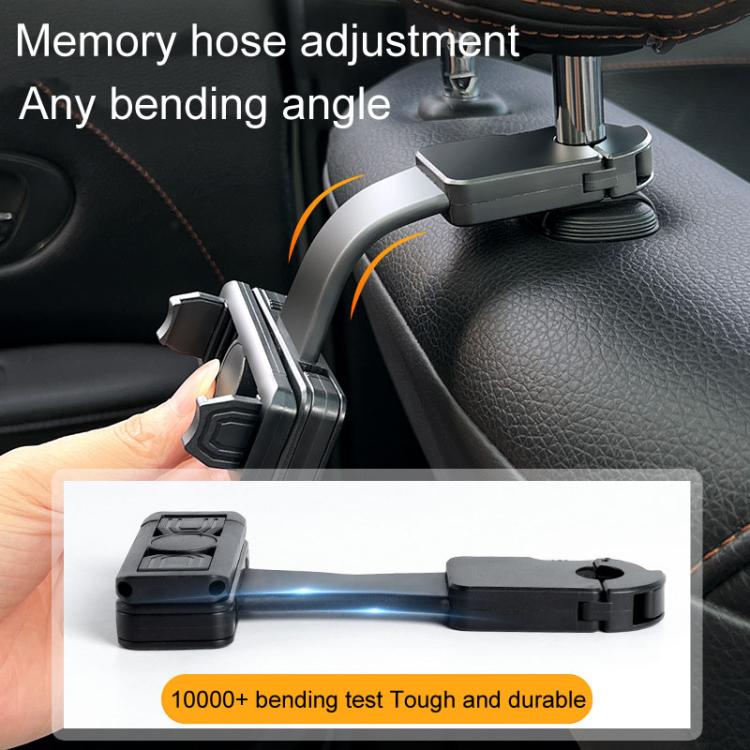 Car Rear Seat Headrest Multifunctional Rotating Telescopic Cell Phone Holder Hooks(Black) - Auto Fastener & Clips by buy2fix | Online Shopping UK | buy2fix
