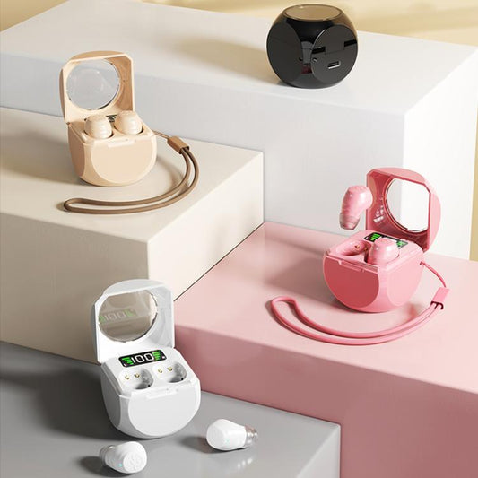 Smart ENC Noise Reduction Mini Bluetooth Earphones With Charging Compartment(Black) - Bluetooth Earphone by buy2fix | Online Shopping UK | buy2fix