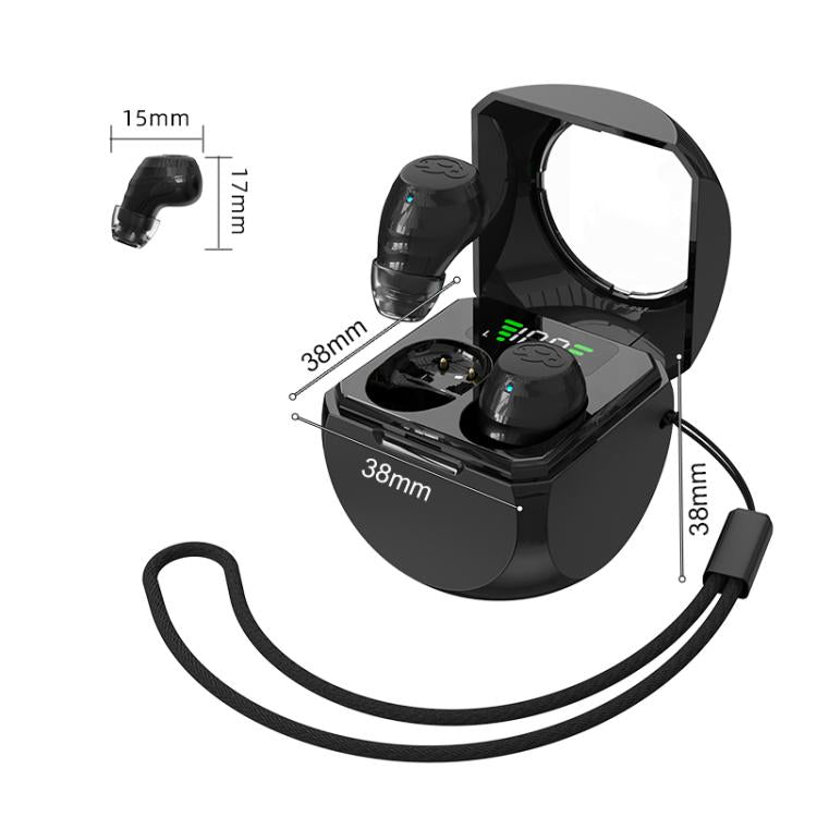 Smart ENC Noise Reduction Mini Bluetooth Earphones With Charging Compartment(Black) - Bluetooth Earphone by buy2fix | Online Shopping UK | buy2fix